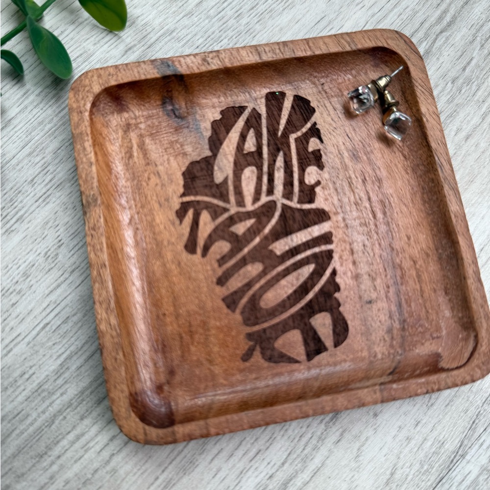 Wooden Tray with Lake Tahoe Design